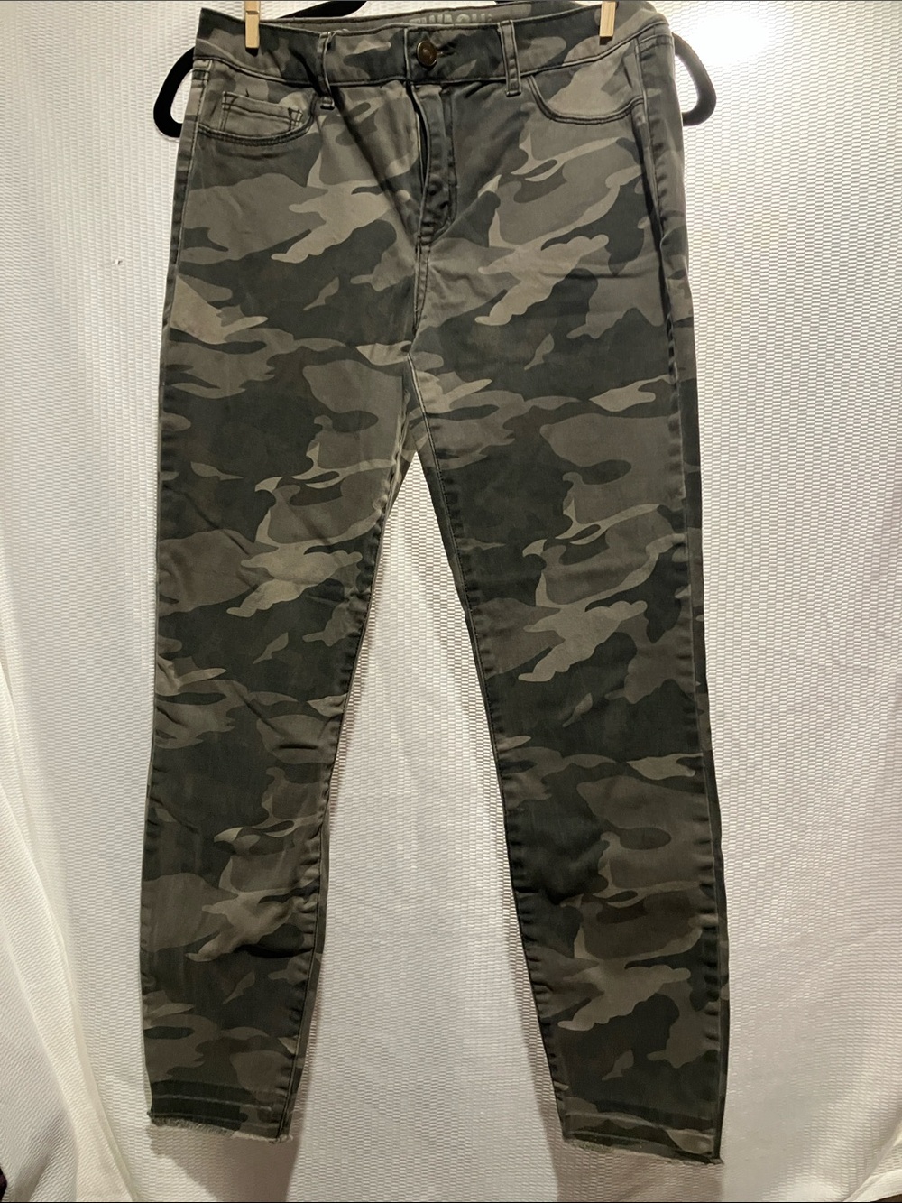 Rewash Men's Skinny Camo Jeans - Olive Gray